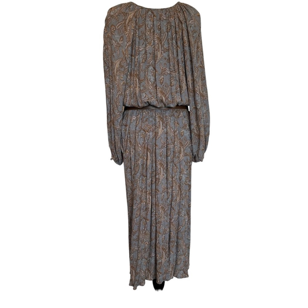 Western paisley dress forum midi button front long sleeve dress. - Picture 3 of 16